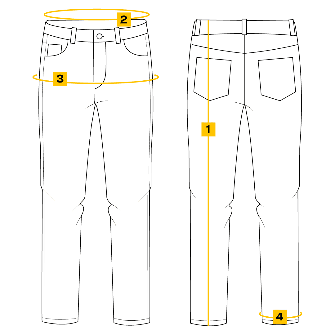 Guida taglie pantaloni WDC